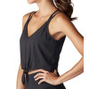 Women's lace-up yoga tank top with V-shaped cut in front and back