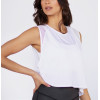 Relaxed fit breathable tank top cropped mesh tank for women