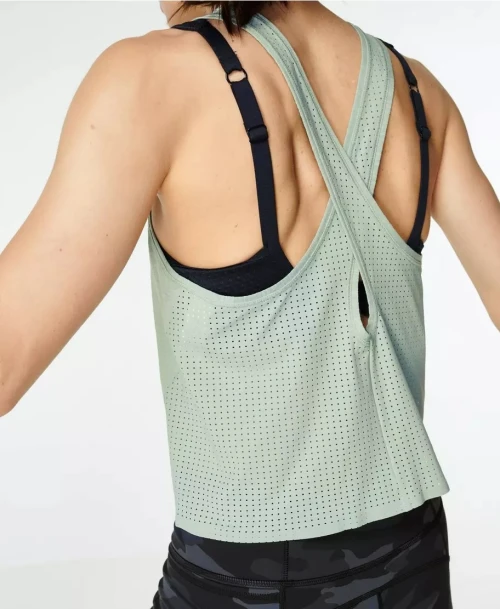 Custom cross back light weight tank tops women's plain running singlets