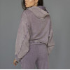 Custom denim color hooded sweatshirts for women hoodies with kangaroo pockets cotton loungewear