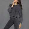 Custom denim color hooded sweatshirts for women hoodies with kangaroo pockets cotton loungewear