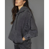 Custom denim color hooded sweatshirts for women hoodies with kangaroo pockets cotton loungewear