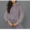 Custom denim color hooded sweatshirts for women hoodies with kangaroo pockets cotton loungewear