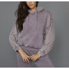 Custom denim color hooded sweatshirts for women hoodies with kangaroo pockets cotton loungewear