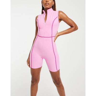 Custom plus size zipper sports rompers for ladies fitness short bodysuits
