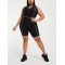 Custom plus size zipper sports rompers for ladies fitness short bodysuits