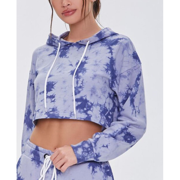 Custom cropped hoodies for women tie dye hooded sweatshirts