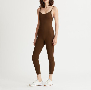 Custom new athleisure yoga jumpsuits for women backless full length leggings sets