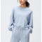 Custom crew neck off shoulder puff sleeve women's sweatshirts relaxed fit lounge top