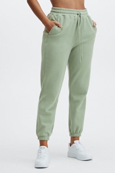 Custom elastic high waist jogger sweatpants with side pockets for women