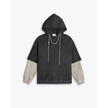 Fashion Hoodies Men's Color Block Pul Crewneck Pullover, Hooded Sweatshirt Patchwork