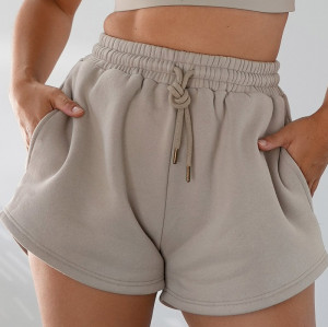 Women's Shorts Casual Drawstring Comfy Elastic High Waist Running Shorts with Pockets
