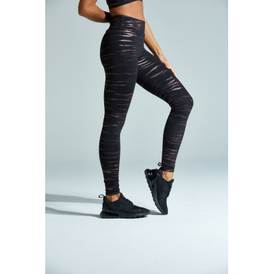 Wholesale moisure-wicking gold leather sports leggings for women