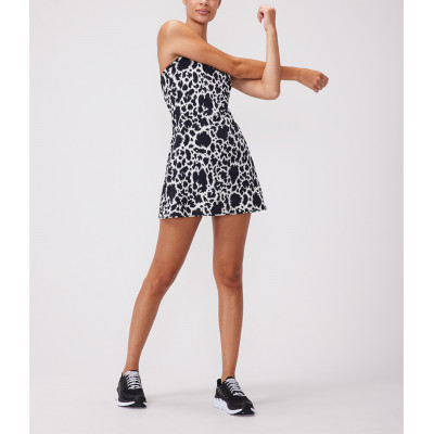 Custom patterned tennis dress with lining shorts women's exercise dress