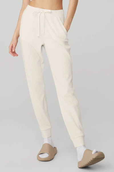 Women's Ribbed Knit Sportswear Pants with Convenient Pockets