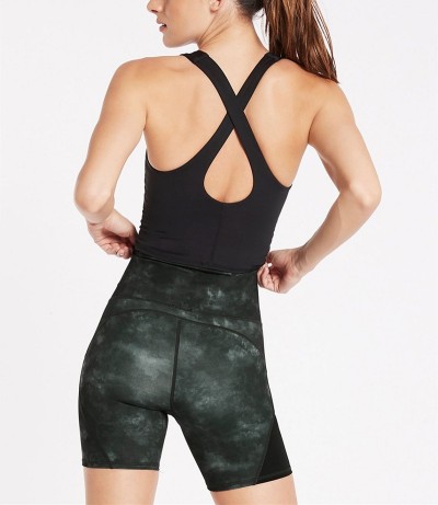 Custom women's padded tank top cross back longline sports bra slim fit crop tops