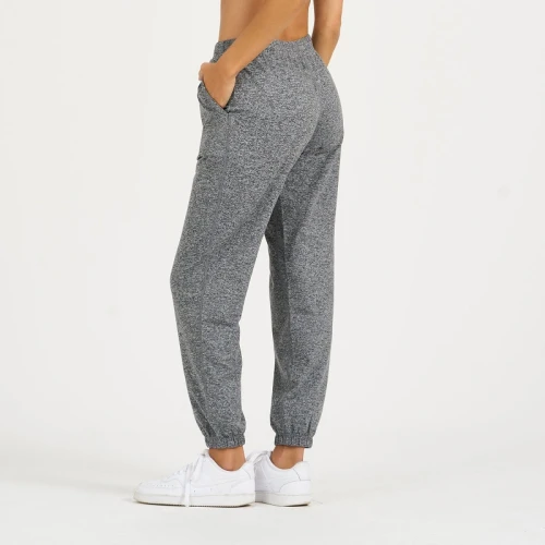 Custom heather cotton joggers track pants for women with adjustable drawstring