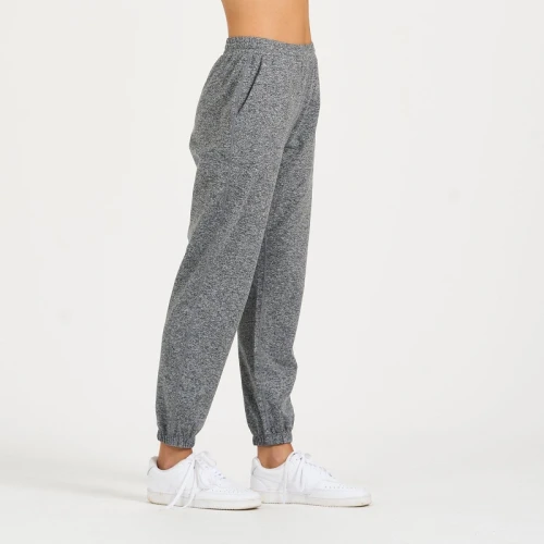 Custom heather cotton joggers track pants for women with adjustable drawstring