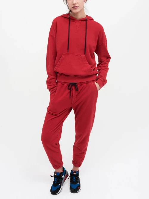 Elastic waist cotton joggers for women with side pockets athleisure style