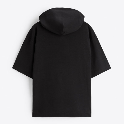 Men's Short Sleeve Hoodie Workout Gym Sweatshirt  Athletic Hoodies Pullover , Hooded T-Shirts