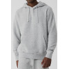 Men's hooded sweatshirt in quilted jacquard knit with front side kangaroo pockets for classic style.