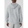 Men's hooded sweatshirt in quilted jacquard knit with front side kangaroo pockets for classic style.