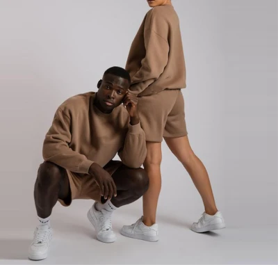 2 Piece Outfits Loose Sweatsuits Fashion Cowl Neck Sweatshirts and Sweatshorts Jogger Tracksuits Matching Set