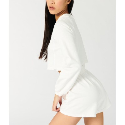 Custom cotton cropped sweatshirts oversized hoodies for women