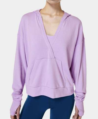 Women Hoodie With Thumb Holes Long Sleeve Athletic Sweatshirt Kangaroo Pocket Workout Hooded Top