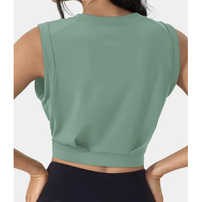 Women's tank top, loose fit, comfortable fabric, sleeveless design, waist design, suitable for a variety of scenarios wear