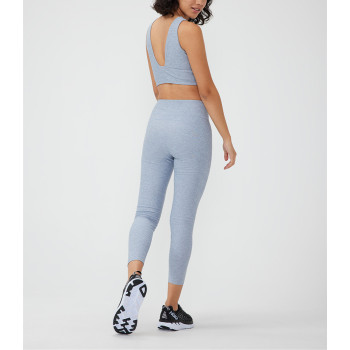 Athleisure heather yoga leggings moisure-wicking fitness tights