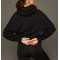 Heavy weight cotton cutout hoodies with drawstring hooded sweatshirts