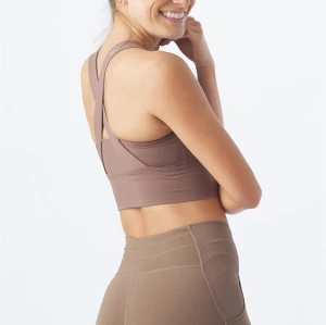 Basic high impact full coverage sports bra longline cross back yoga bra