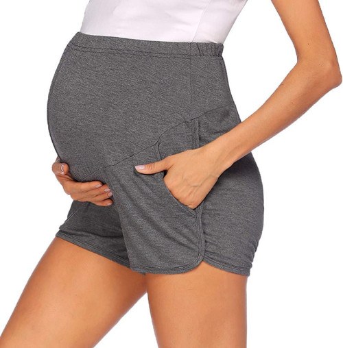 Wholesale High Waist Maternity Shorts Pregnant Woman Soild Color Fitness Wear Wicking And Moisture Maternity Shorts