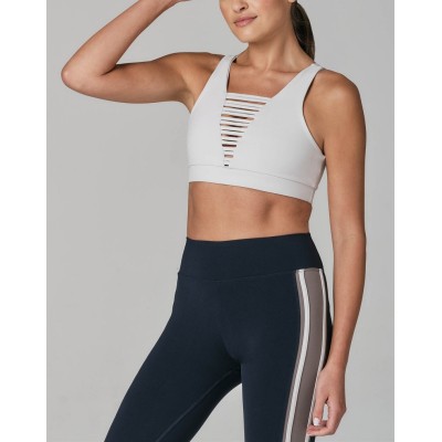 Custom sexy v neck yoga bra High Support Sports Bra