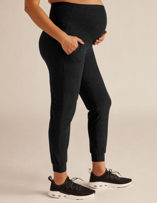 Maternity yoga pants with side pockets, slim fit, mid-length, unique design, suitable for all body types