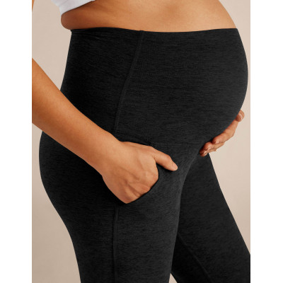 Maternity yoga pants with side pockets, slim fit, mid-length, unique design, suitable for all body types