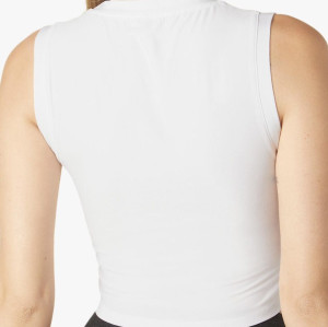 This breathable, form-fitting tank top is perfect for workouts or play, with crossover detailing to accentuate high-waisted bottoms