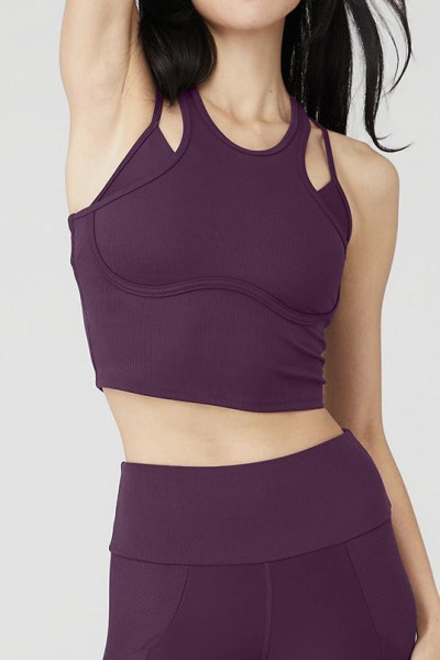 Women's Bra Tank Top is perfect for layering. It's made from a lightweight, shapely knit fabric with a 2-in-1 illusion effect and adjustable double straps that crisscross at the back
