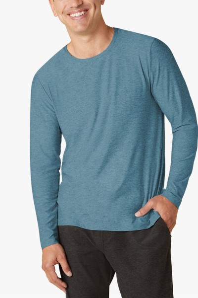 Custom quick dry crew neck long sleeve t shirts slim fit gym tops