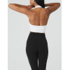 Custom high neck double layer yoga crop top backless halter design sports bra
