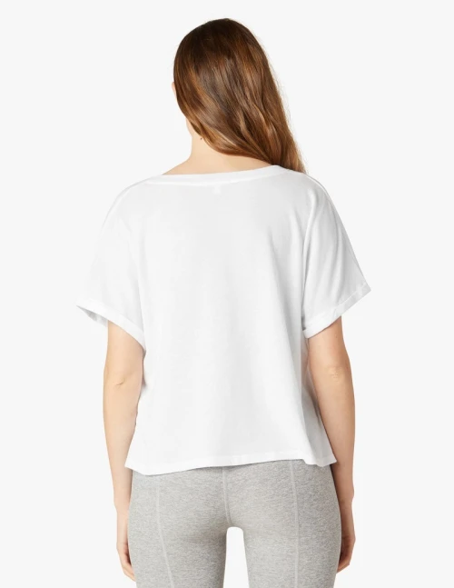 Custom light weight cropped tee short sleeve v neck breathable t shirts