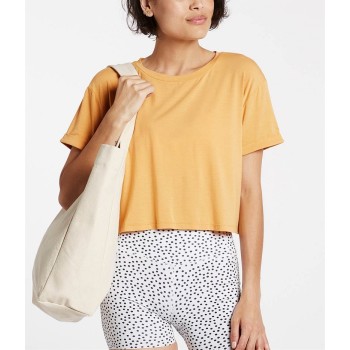 Custom modal flowy cropped shirts for women lightweight breathable t shirts