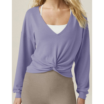 Women's Twist Up Reversible Pullover, Deep V-neckline, Twist detail, Relaxed fit, Reversible design