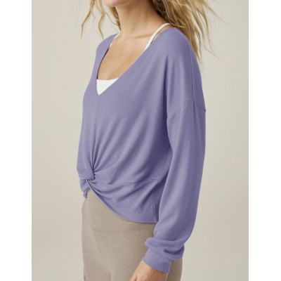 Women's Twist Up Reversible Pullover, Deep V-neckline, Twist detail, Relaxed fit, Reversible design