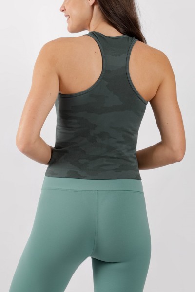 Racerback slim fit yoga crop top with removable paddings