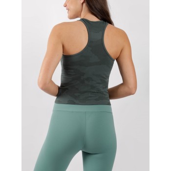 Racerback slim fit yoga crop top with removable paddings