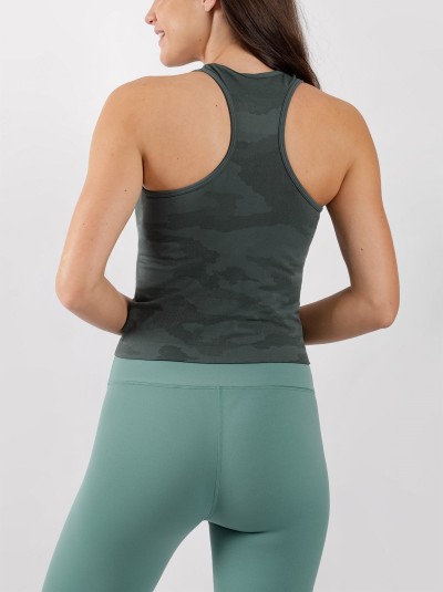 Racerback slim fit yoga crop top with removable paddings