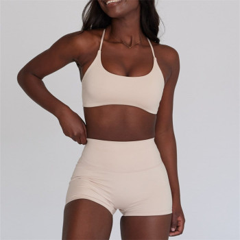 Workout Sets for Women 2 Piece Yoga suits,  Back strappy,  Sports Bra High Waist Yoga Outfits