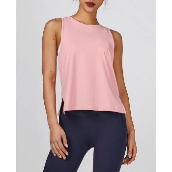 Custom side split training tank top back cutout women tank